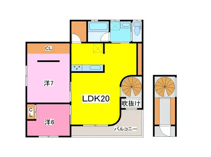 AJIUの杜 ホシゾラ2F(2LDK/2階)の間取り写真