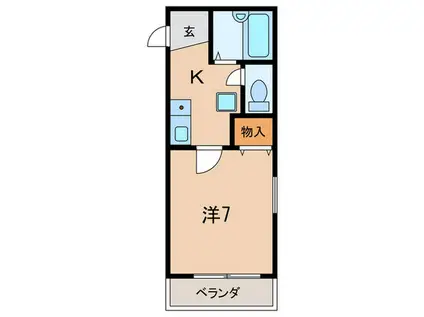 ハイツコンコーディア(1K/2階)の間取り写真