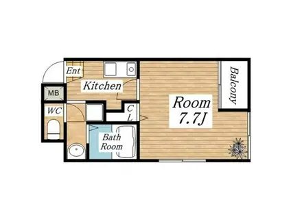 エスペランサ国分町(1K/3階)の間取り写真