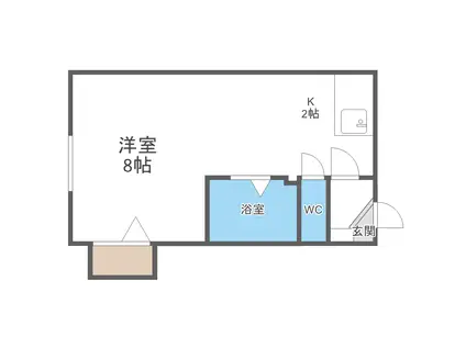 グッドフィールド美園II(1K/2階)の間取り写真