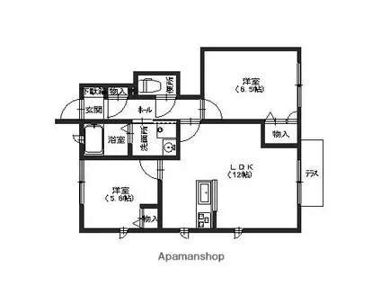 ラフォーレIII(2LDK/1階)の間取り写真