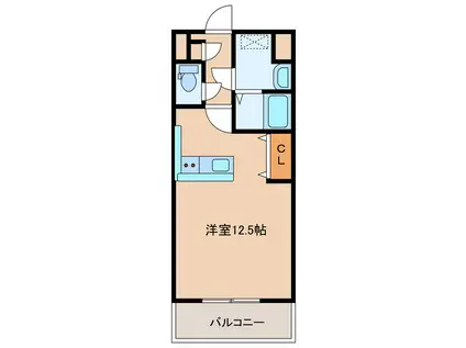 リファレンス敷戸 II(ワンルーム/1階)の間取り写真