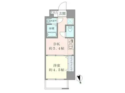 カーサエストコルタ(ワンルーム/6階)の間取り写真