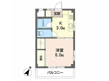 サンハイツ(1K/2階)の間取り写真
