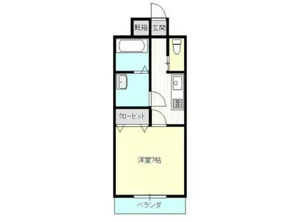 クレアコート若草(ワンルーム/5階)の間取り写真