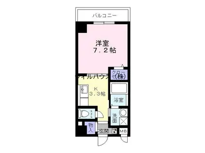 リバーコート 浅香(1K/3階)の間取り写真