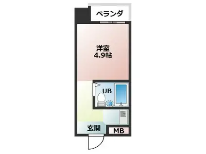 朝日プラザ堺東(ワンルーム/4階)の間取り写真
