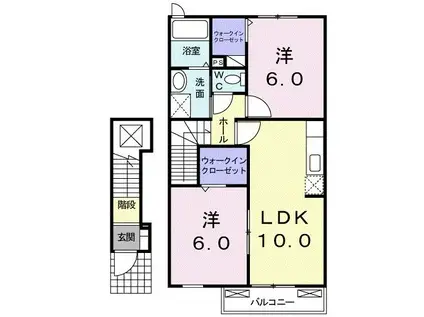 ベル・カーサ(2LDK/2階)の間取り写真