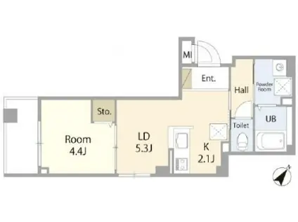 メゾン新和(1LDK/3階)の間取り写真