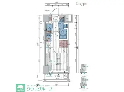 ESTEM COURT KAMEIDO TOKYO イースト(1K/12階)の間取り写真