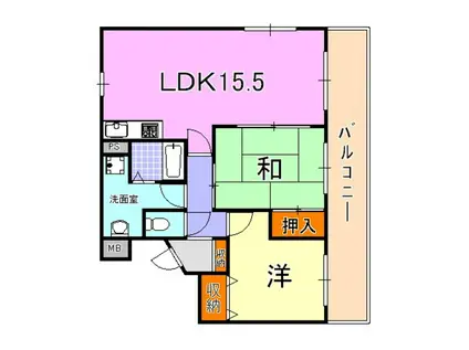 ハイツ本山(2LDK/12階)の間取り写真