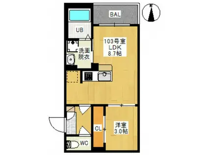 REGALEST ETERNO(1LDK/1階)の間取り写真