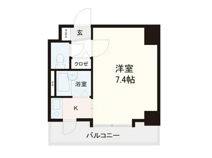 リンピアル大橋(1K/4階)の間取り写真