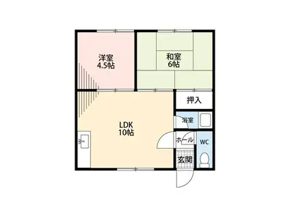 ハイツかみやま(2LDK/2階)の間取り写真