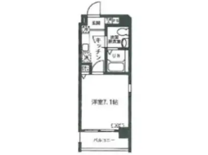 エスパーム(1K/2階)の間取り写真