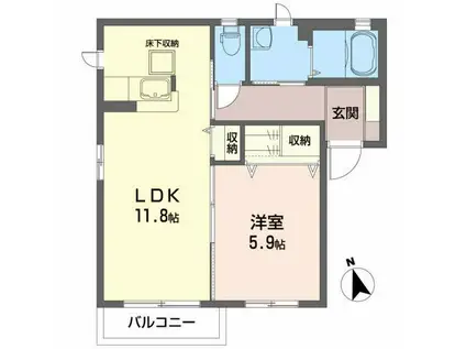 シャーメゾンSK(1LDK/1階)の間取り写真