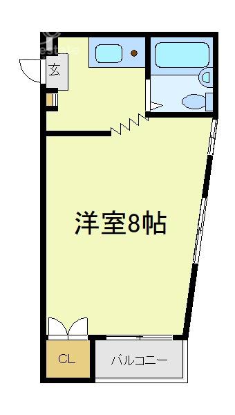 AハイツB(ワンルーム/1階)の間取り写真