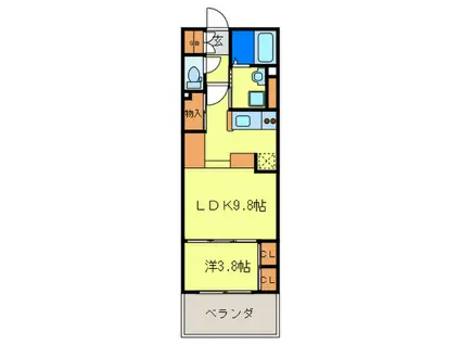 KDX清水レジデンス(1LDK/5階)の間取り写真