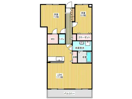 クレサンテーム(2LDK/1階)の間取り写真