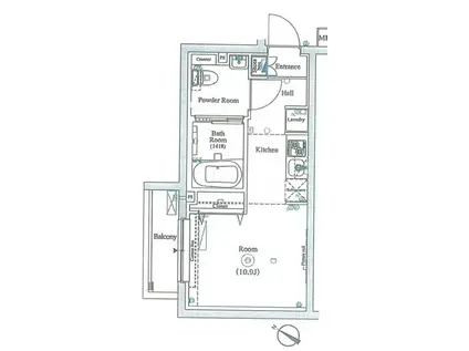 アンベリール中野鷺ノ宮(ワンルーム/1階)の間取り写真