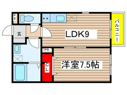 アルプス(1LDK/2階)の間取り写真