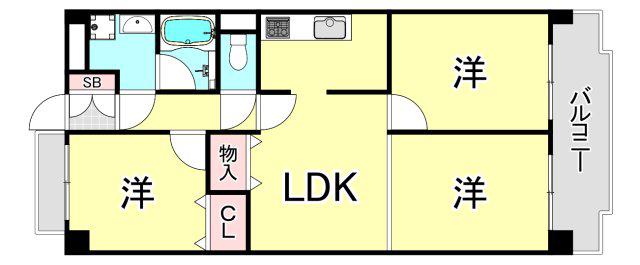 ヌンクタータ(2LDK/2階)の間取り写真