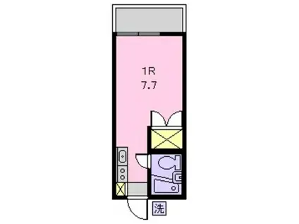 コーポ南行徳C(ワンルーム/1階)の間取り写真