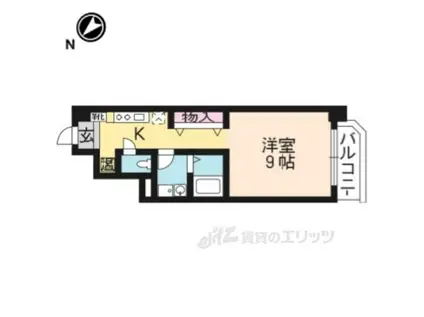 クオーレ西大路(1K/3階)の間取り写真