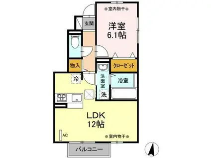 グランデニューシティー(1LDK/1階)の間取り写真
