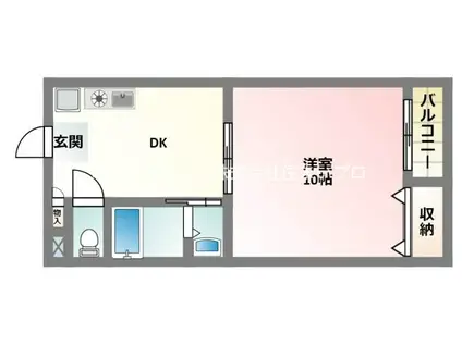 エスピーマンション(1DK/3階)の間取り写真