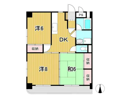 ハイムベルマリーナ(3DK/3階)の間取り写真