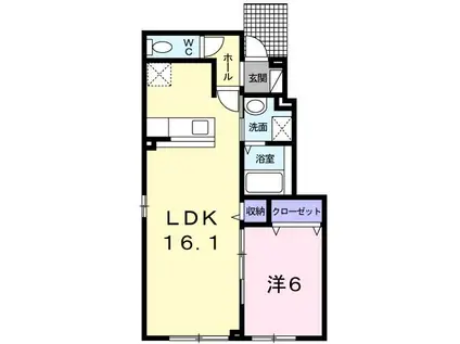 ボナール(1LDK/1階)の間取り写真