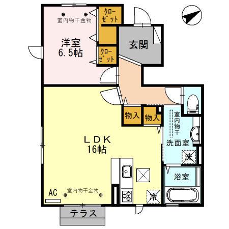 パストラル(1LDK/1階)の間取り写真