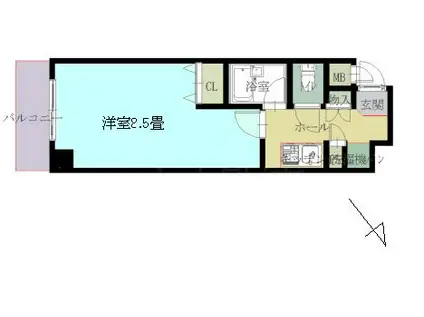 コーポ東日本橋(1K/5階)の間取り写真