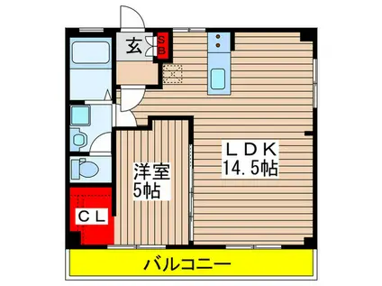 清和ハイツ(1LDK/1階)の間取り写真