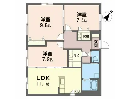 プラチディア(3LDK/1階)の間取り写真