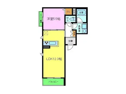 SHAMAISON LEONE(1LDK/2階)の間取り写真