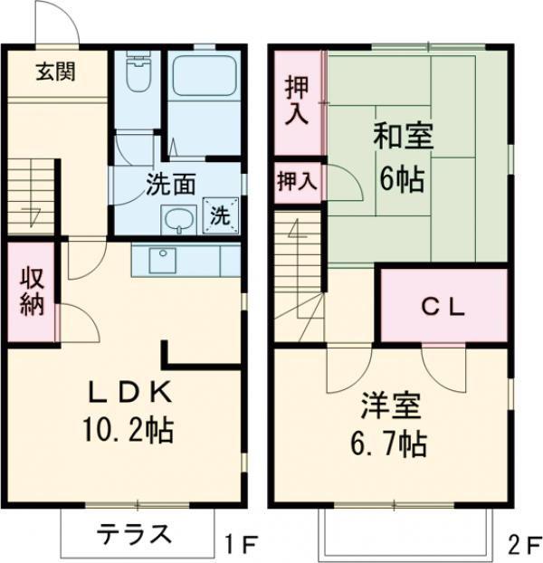 フローレス(2LDK/1階)の間取り写真