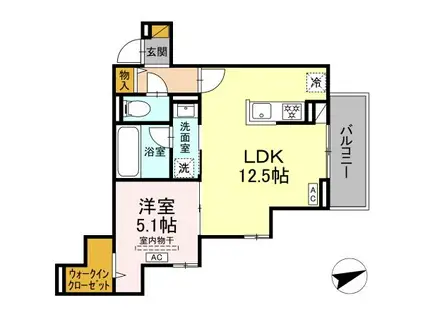 D-STELLA(1LDK/2階)の間取り写真