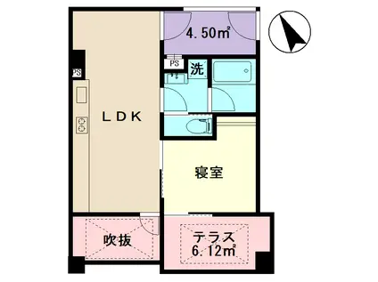 T-BASEIII(1LDK/3階)の間取り写真