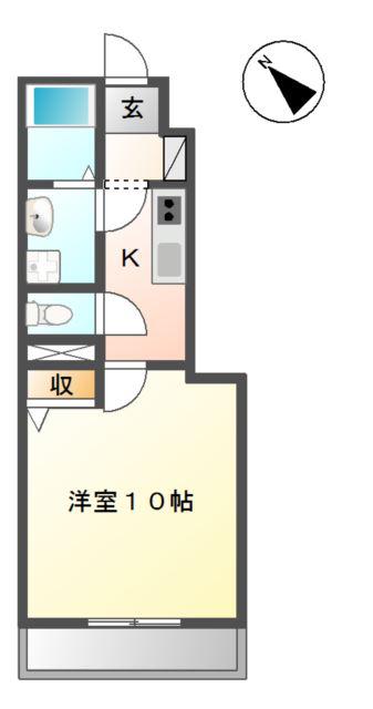 T-FLAT A(1K/1階)の間取り写真