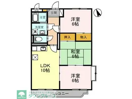 シーダータウン(3LDK/1階)の間取り写真