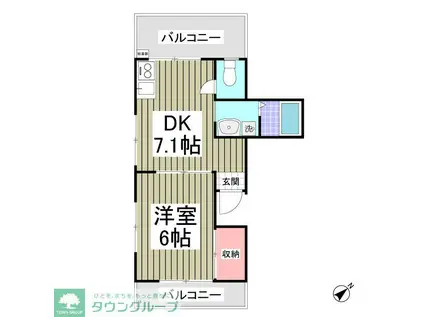 エスティドミール(1K/4階)の間取り写真