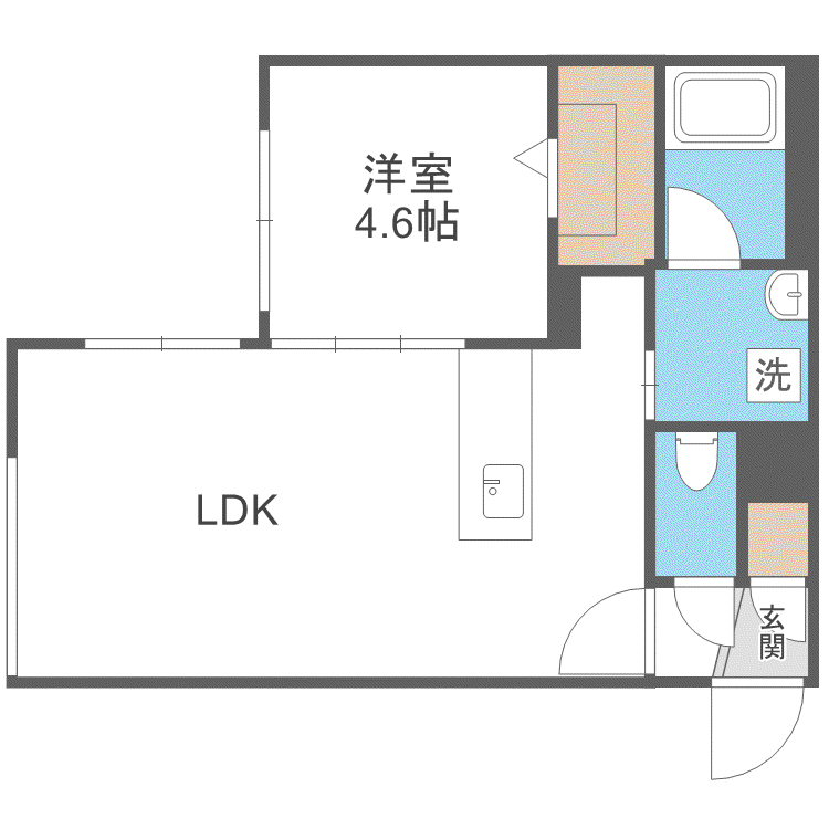 カレラ学園前(1LDK/2階)の間取り写真