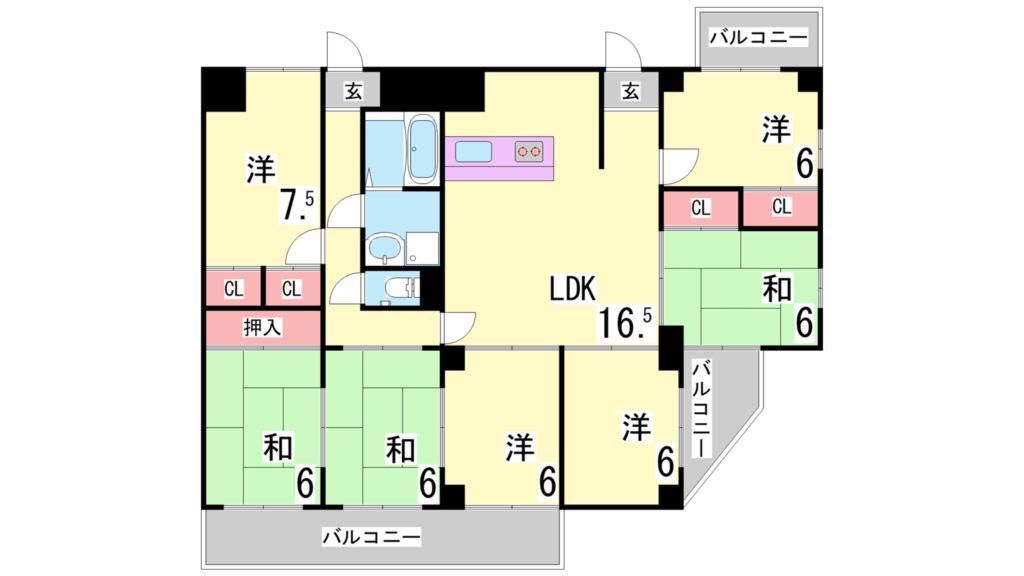 マノワールINO(7LDK/4階)の間取り写真