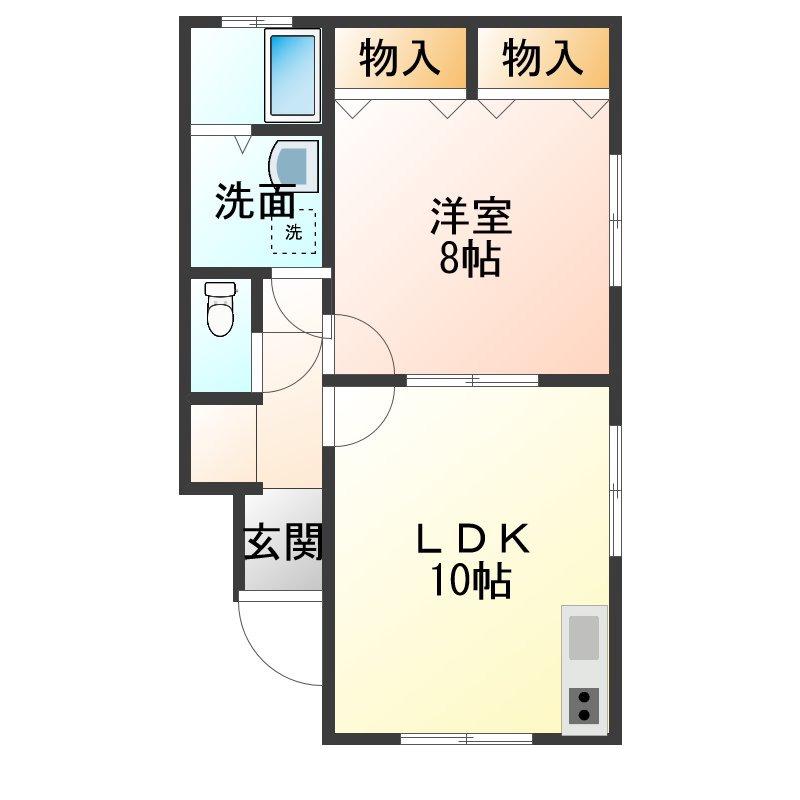 久野本パークヒル(1LDK/1階)の間取り写真