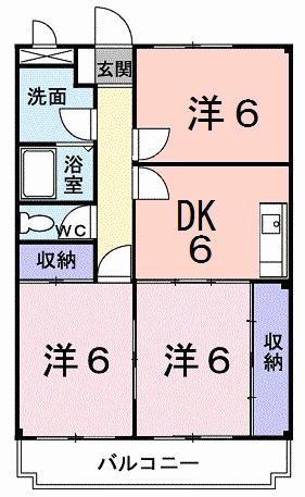 アピタシオンモアージュ(3DK/3階)の間取り写真