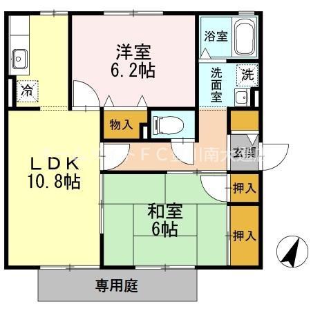 IホームTOWN 壱番館(2LDK/1階)の間取り写真