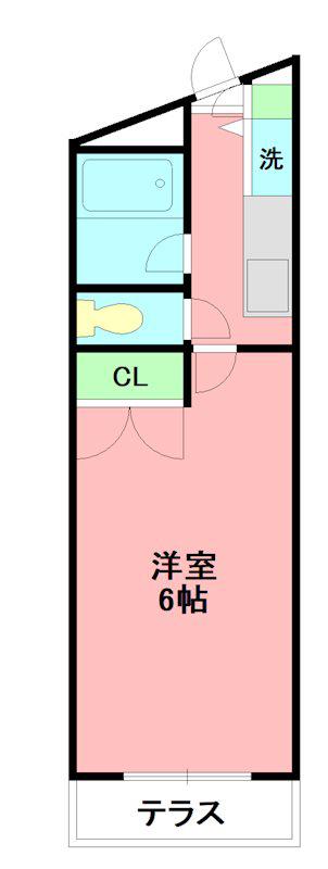ユースフル伊勢原(1K/1階)の間取り写真