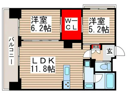 ART RESIDENCE IN MISATO CHUO(2LDK/6階)の間取り写真